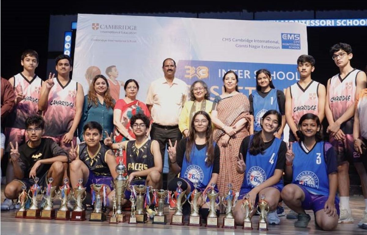 CMS Cambridge Section, Gomti Nagar Extension lifts  the Inter-School Basketball Championship Trophy